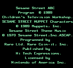 Sesame Street ABC (USA) Title Screen